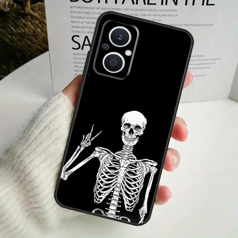 Aesthetics Skeleton Phone Case For OPPO Reno 8T 14F 13 F 12 11 10 14 Pro 7 8 Lite OPPO Find X8 X6 X5 X9 Pro Cover