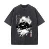 B from NieRAutomata In Ink Style Mens Summer Tee Cotton Retro Washed TShirt