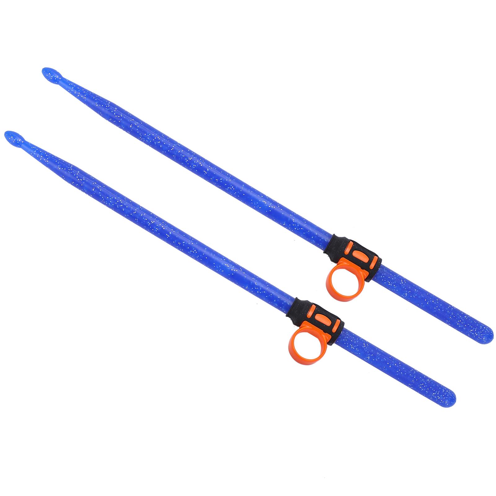 2Pcs Drum Kit Drumsticks Plastic Percussion Stick Silicone Finger Sleeve Instrument Supplies