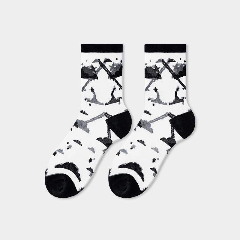 Summer Women Socks Ultra-thin Transparent Crystal Silk Socks Women Cartoon Print Japanese Kawaii Cute Funny Elastic Long Socks