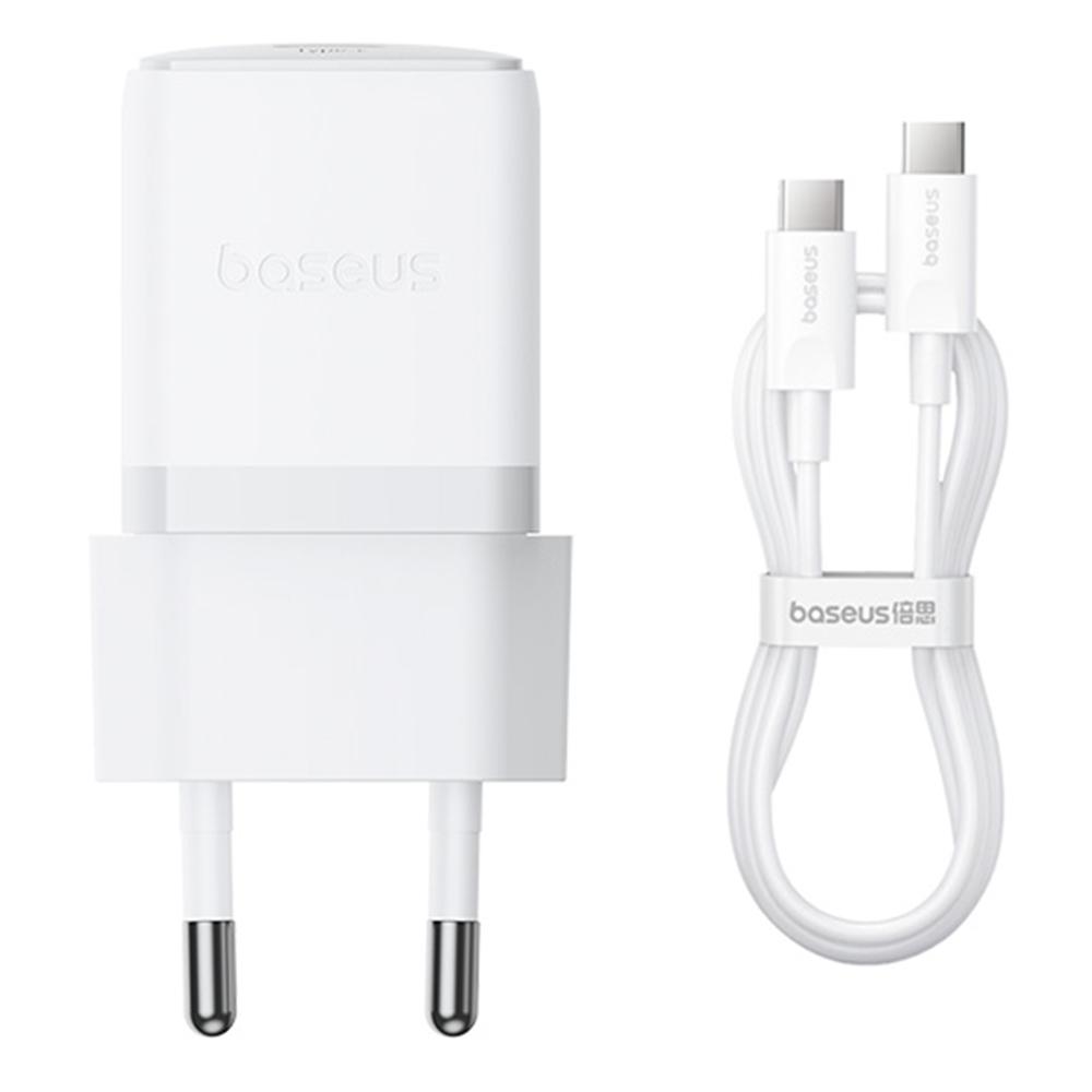 BASEUS Palm Fast Charger 30W Type-C Single Port EU Plug Wall Charging Adapter with 60W Type-C Cable