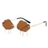 Cloud sunglasses two-color fashion cloud lightning shape irregular glasses frameless decorative party sunglasses