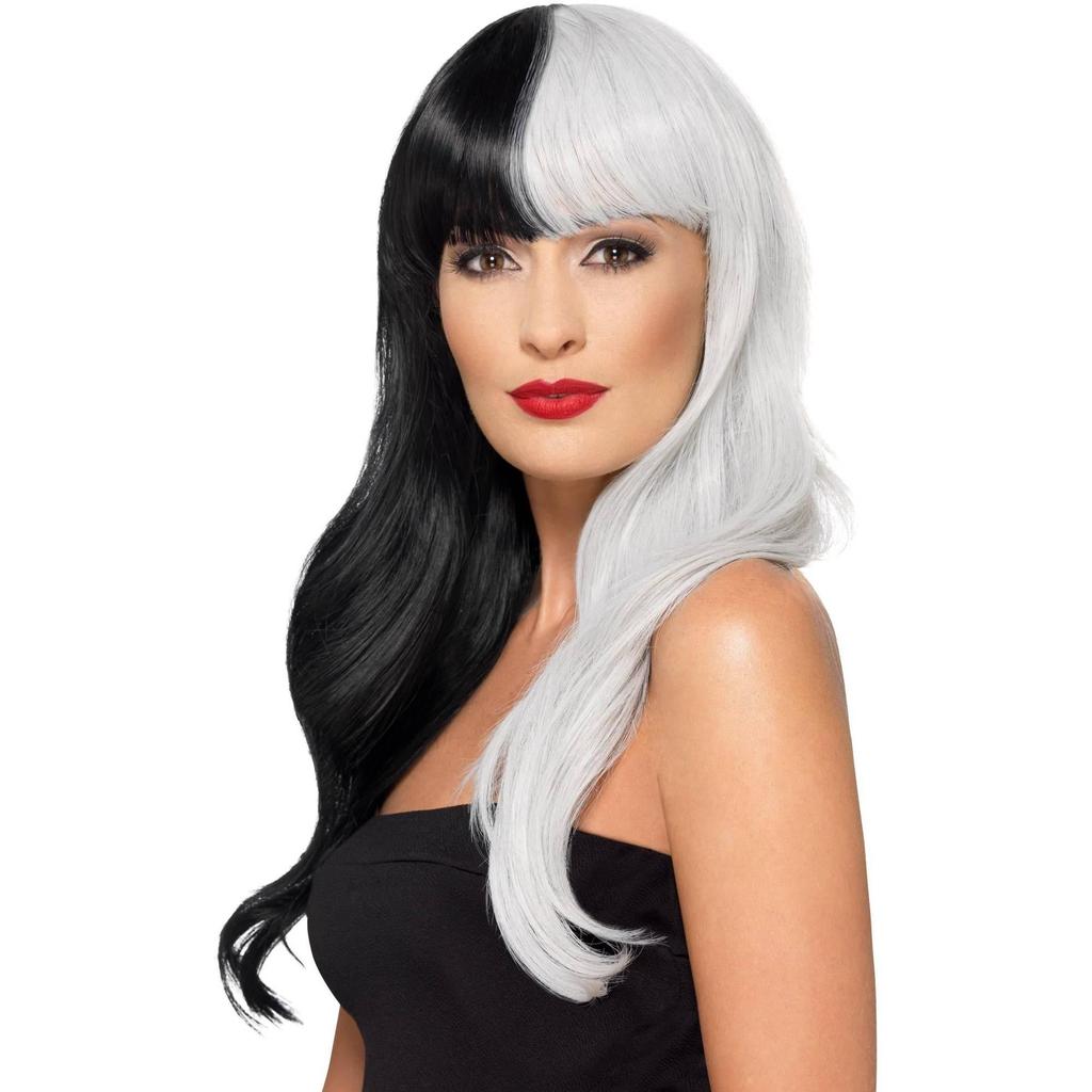 Smiffys Womens/Ladies Deluxe Two Tone Fringe Wig