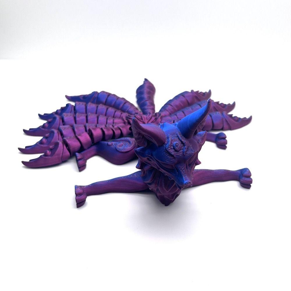 Multi-jointed 3D Printed Model Nine-tailed Printed 3D Toy Animal Figurine Toy  Home Office