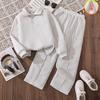 Kids' Plus Velvet Thickened Hoodie & Long Pants Set with Zipper Stand Collar for Autumn/Winter