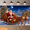 1Pcs Santa Reindeer Sleigh Decoration Background Winter Backdrop Decorations For Photo Studio Photo Booth Christmas Party
