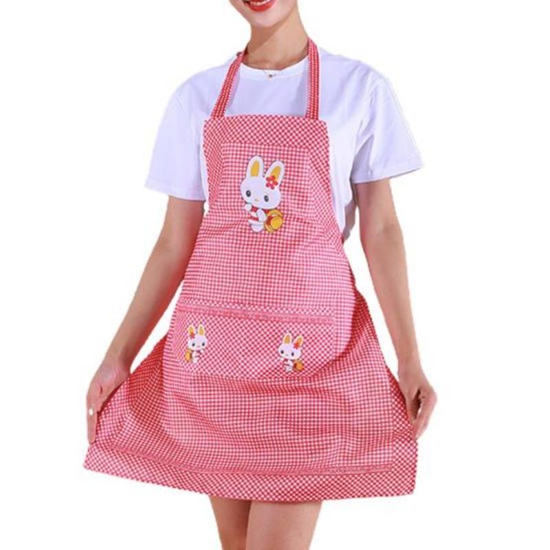 

70cm Lightweight Apron Sleeveless Practical Cartoon Rabbit Household Cleaning Bib красный