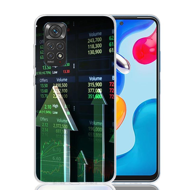 Trade Investment Forex Stock Market Phone Case For Xiaomi Redmi Note 15 14 13 12S 12 Pro Plus 11S 11E 11 11T 10S 10 Art Soft Pat