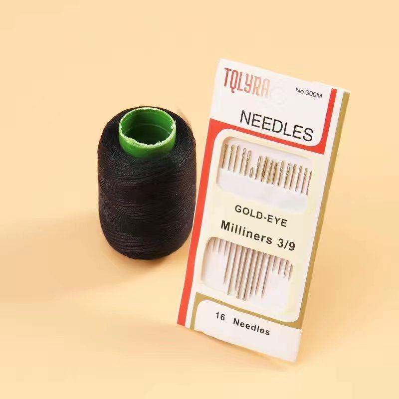 Household Sewing Kit: Black  White Thread Set with Mending Needles