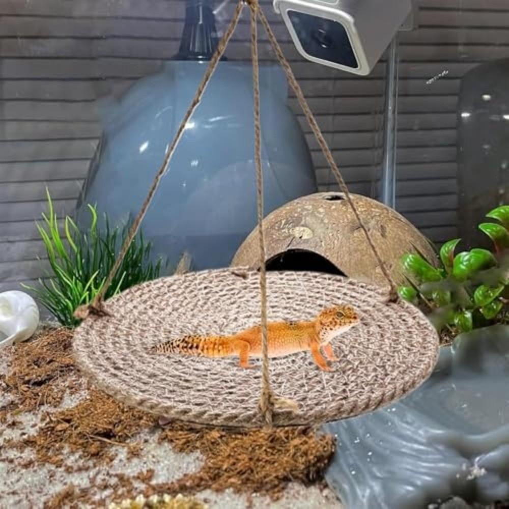 Hanging Design Reptile Hammock Natural Woven Gecko Swing Durable Lizard Bed  For Reptiles