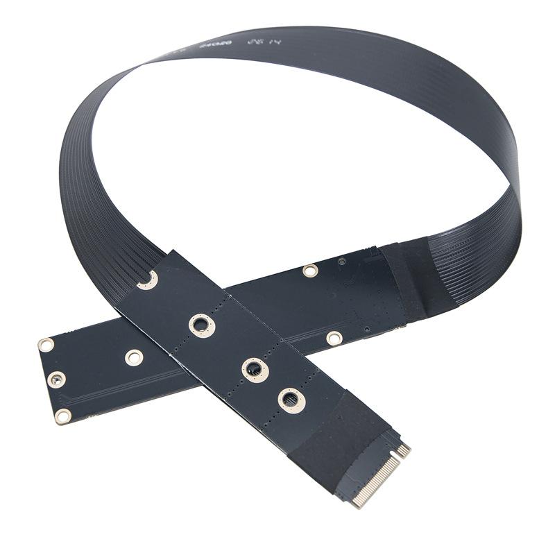 M.2 NVMe Key-M PCIe 4.0 X4 30CM Extension Cable Flexible Ribbon Riser Card for Custom PC Build Projects