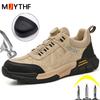 Rotating button Men's Sports Shoes Protection Boots Safety Shoes Men Work Sneakers Steel toe shoes Puncture-Proof Work Shoes