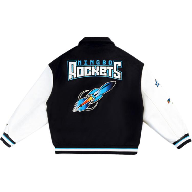 Li Ning CBA Series Professional Basketball Color Block Printed Comfortable Letter Casual Jacket Unisex Jacket Black AJMU259-1