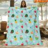 1pc 2D Flat Printing Spring And Summer New Arrival Beach Vacation Element Digital Print Blanket, All-Season Use, Casual Throw, 100% Polyester Fiber So