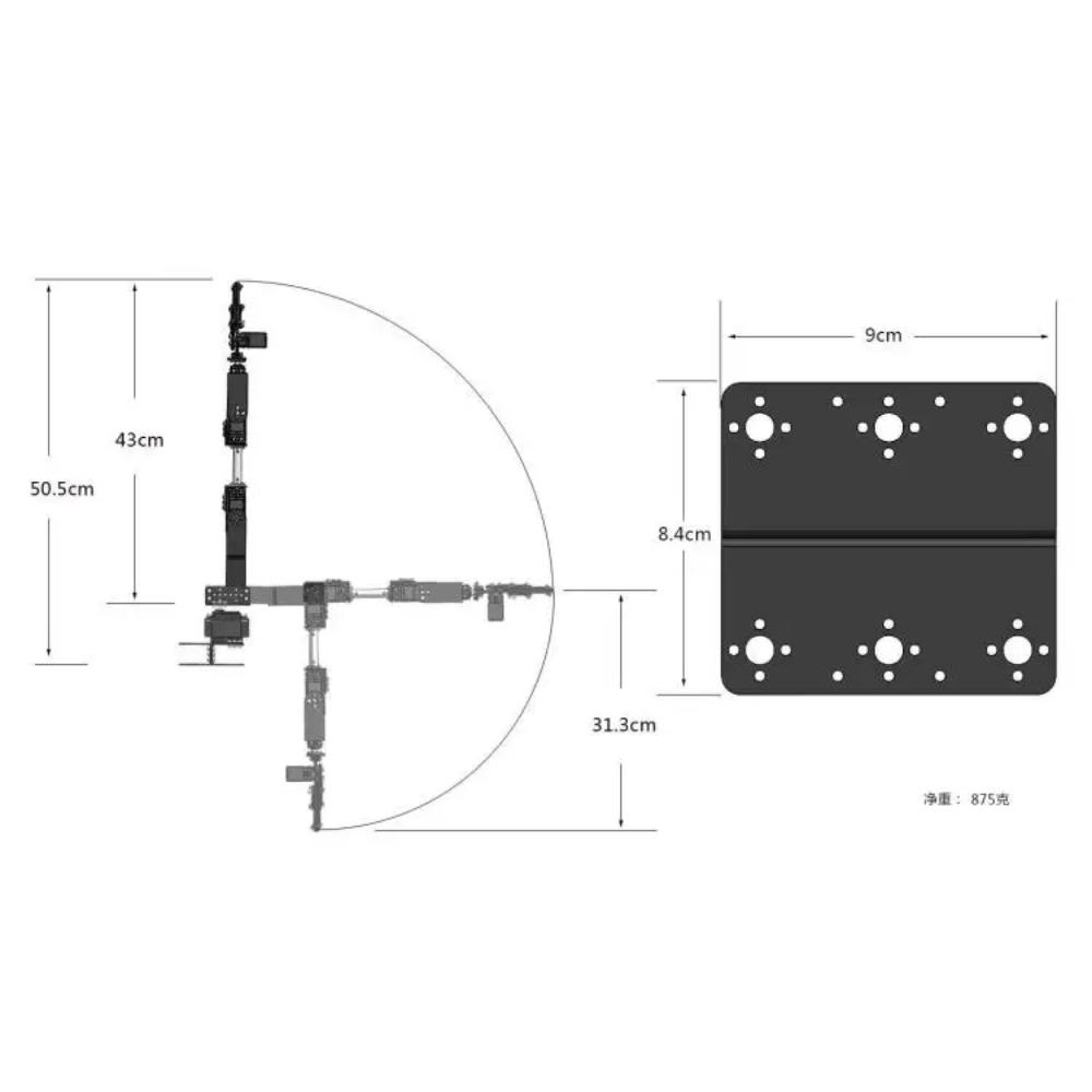 360 Degrees 6 DOF Robot Metal Alloy Mechanical Arm Claw Kit MG996R for Arduino Robotics Kit Educational Ps2 Programmable Toys