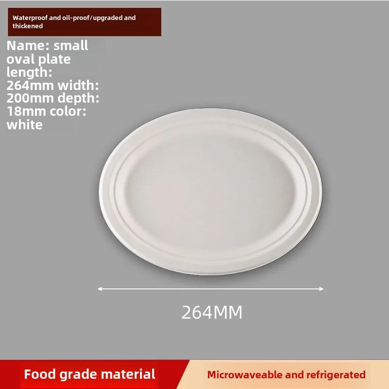 Disposable Paper Plate Halloween Birthday Party Decoration Sugarcane Pulp Disk,Picnic Party Food Plate 6 " 7" 8 " 50Pcs White