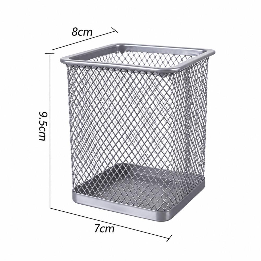 2 pcs Square Shape Pen Holder Solid Structure Square Storage Tube Desktop Organizer Study Table