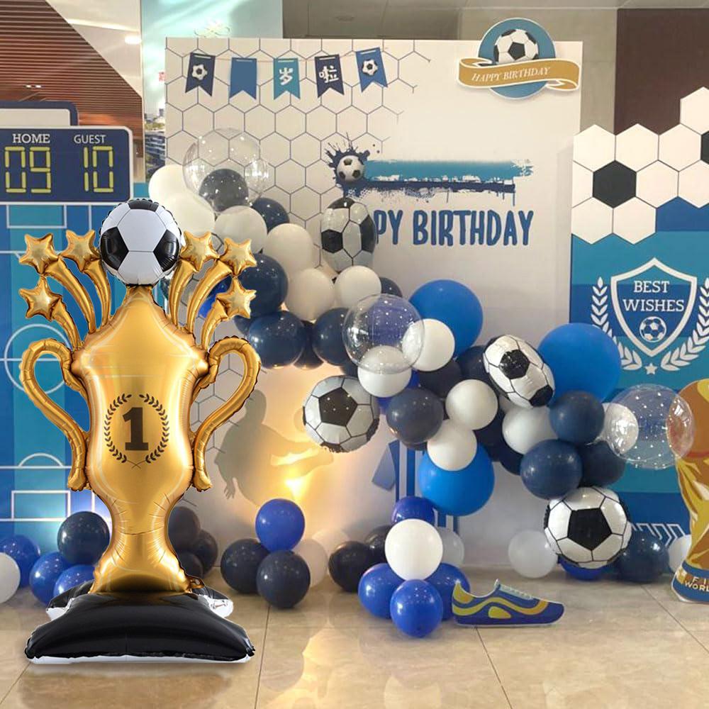 1Pc 59inch Standing Football Trophy Aluminum Film Balloon,Suitable for Sports,World Cup,Football World Cup Party