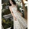 Spring/Summer 2026 Women's Floral Tie-Up Dress: Elegant, Sweet Niche Style, Two-Piece Skirt