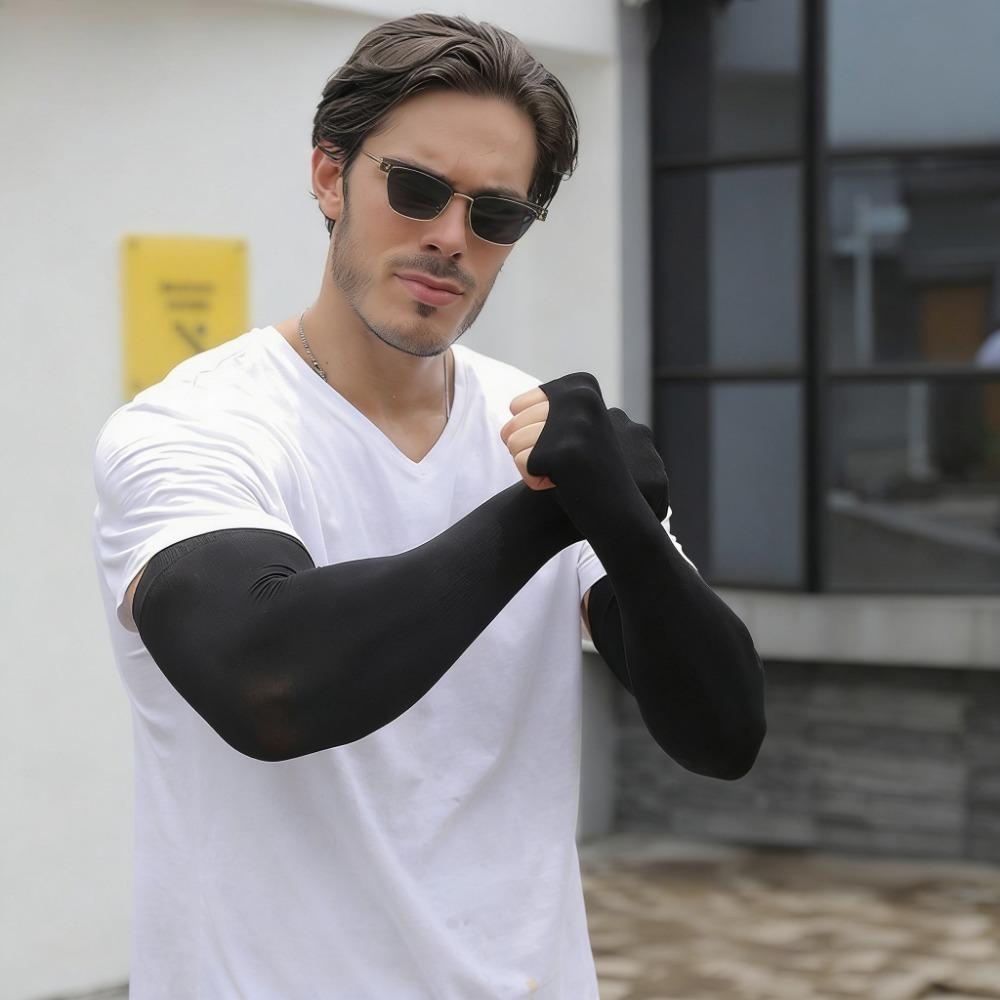 1 Pair Summer UV Arm Sleeves Sun Protection Lightweight for Hiking Driving Fishing Outdoor