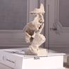 Il Silenzio è Oro Personaggio Retrò Resine Statua Scultura Astratta di Volto Umano Decorazione da Scrivania Arredamento Decorazioni per la Casa Vintage