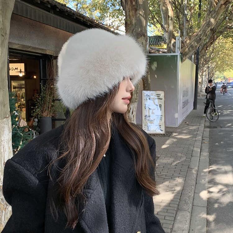 New Winter Hat for Women In Autumn and Winter Thickened Fur Imitation Fur Fisherman Hat Warm Solid Color Versatile Mongolian Hat