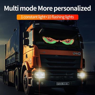 2pcs Dynamic Big Devil Eyes Light for Truck Flexible Window Screen LED Display for Car LED Truck Decorative Light