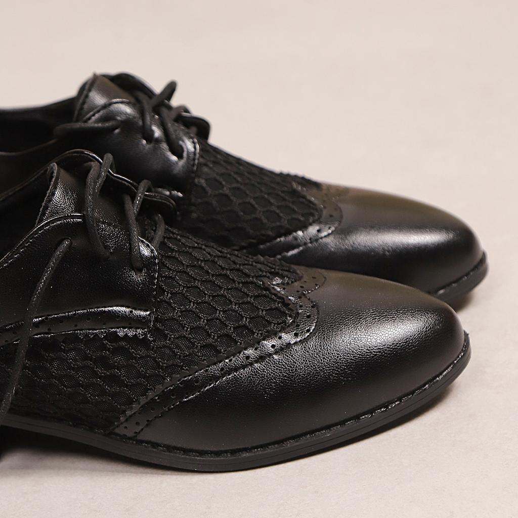 Mode 2025 Damenabsätze Brogues Oxford Schuhe Runde Zehenpartie Plateau Oxfordschuhe Neue Büro-Pumps Brogues Lochmuster-Pumps für Damen