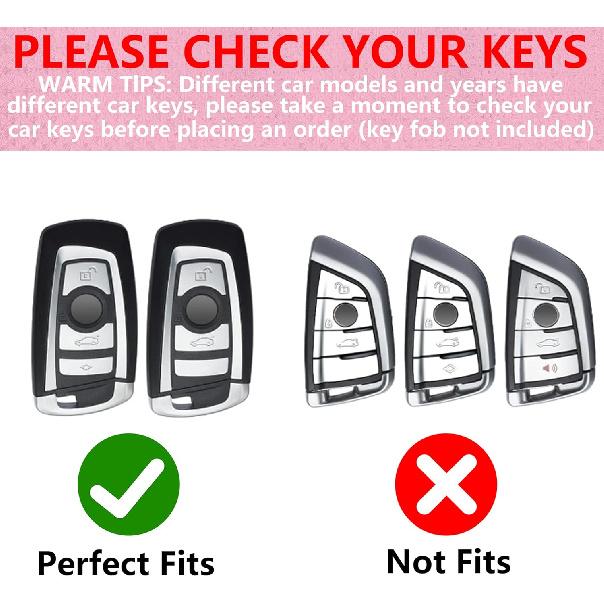Key Fob Cover with Diamond Keychain, Car Key Shell for Women, Compatible with BMW X1 X3 X4 X5 X6 1 2 4 5 6 7 M3 M5 M6 GT3 GT5 G30 F10 F15 F16 F20