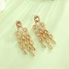 Fashion Butterfly Gold Plated Earrings With Green Zircon Gems For Women