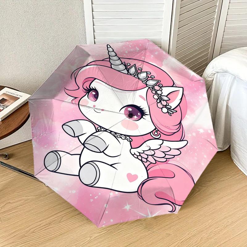 1pc Unicorn Princess Pattern Umbrella Design Automatic Opening and Closing Umbrella, High-quality Travel Umbrella,  c1128181
