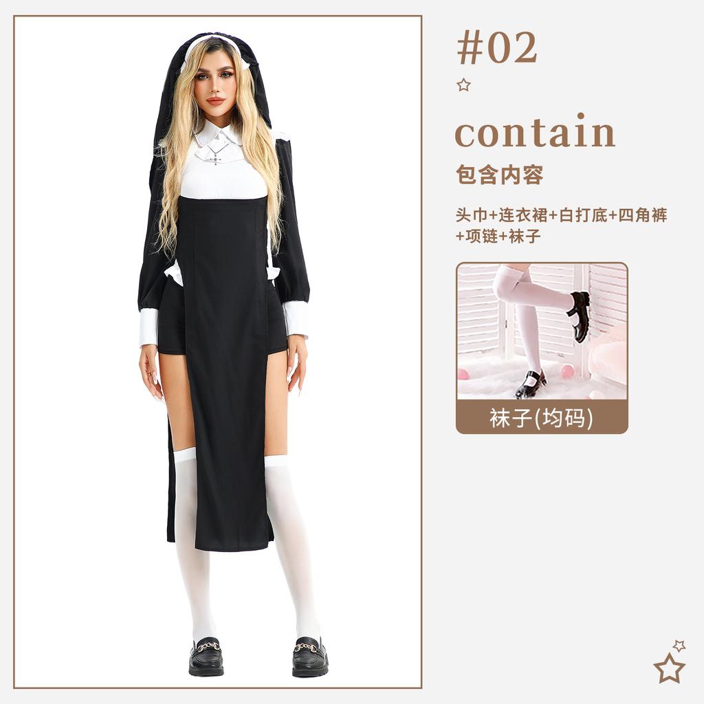 Halloween Costume Grim Reaper Show Stage Nun Costume Sexy Babes Skinny Maid Plus Size Robe