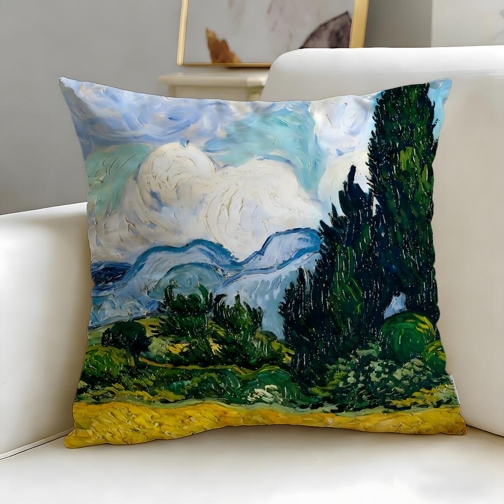 Classic Painter Van Gogh Cushion Cover Soft & Easy-Wash Pillow Case – Versatile for Couch, Bed, Travel and Office