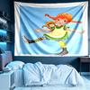 Pippi Langstrumpf Druck Wandteppich, Leichte Wandbehang, für Schlafzimmer, Studentenwohnheim, Wohnzimmer, Heimkunstdekor, Geburtstags-Weihnachtsgeschenk für Freunde
