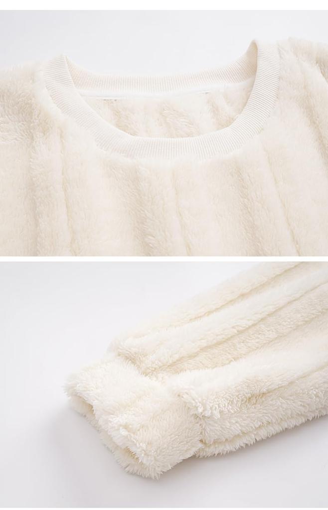 Luddig Långärmad Loungewear för Män och Matchande Par Topp och Byxor Rund Varm och Perfekt som en Julklapp för Höst och Vinter D.IIZOO