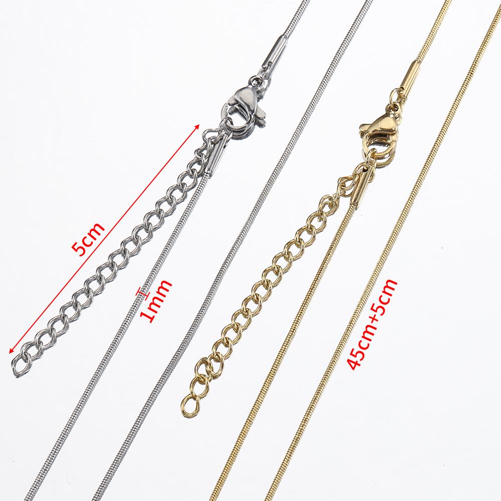 10pcs 5pcs Stainless Steel Snake Chain Necklace Chains for DIY Jewelry Making Findings Pendants Chain Lobster Clasps