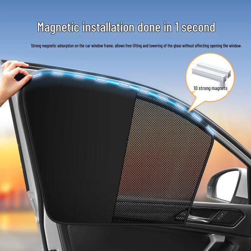 Magnetic Car Window Sunshade Black Glue Heat Insulation Curtain for Sun Protection