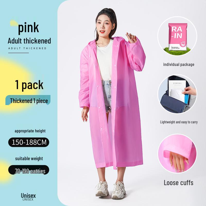 Adults' thickened and lengthened non-disposable raincoat with full-body protection, kids' transparent EVA raincoat.