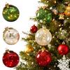 Glass Tabletop Christmas Ornament with LED Lights Glass Ball with Timer Function 6-Inch Light-Up Sphere for Holiday Centerpiece