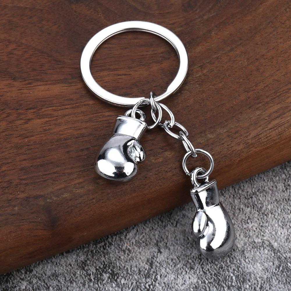 Metal Boxing Gloves Keychain 3D Sport Pendant Creative Fitness Boxing Key Ring  Boxing Lovers