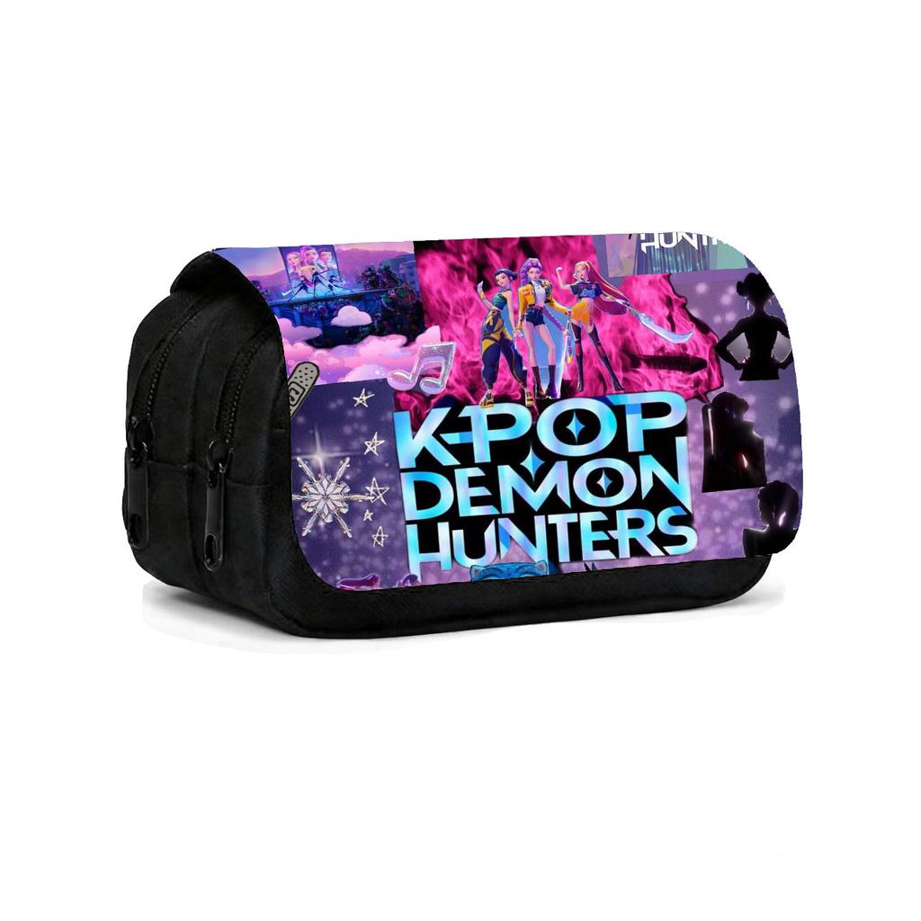 K-Pop Witch Hunters Children'S Double Flip Pencil Case Student Large Capacity Pencil Case Double Pencil Case