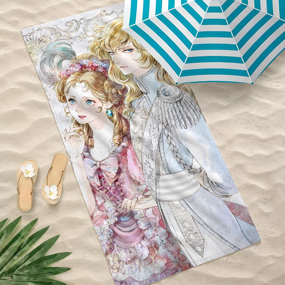 Anime The Rose of Versailles Towel Microfiber Beach Towel Quick Dry Absorbent Soft for Swimming Yoga Resort Travel Camping