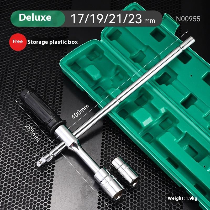 L-shaped Extended Socket Wrench Car Motorcycle Disassembly and Maintenance Wrench Telescopic Rod Labor-saving Tire Wrench