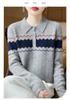Women's Color-Block Jacquard Wool Sweater - New 2025 Autumn/Winter Cashmere Knit Top
