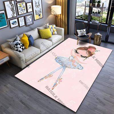 Elegant Ballerina In Graceful Pose Carpet Yoga Living Room Room Decor Children's Crawling Mat Doormat Area Rug Games Mat