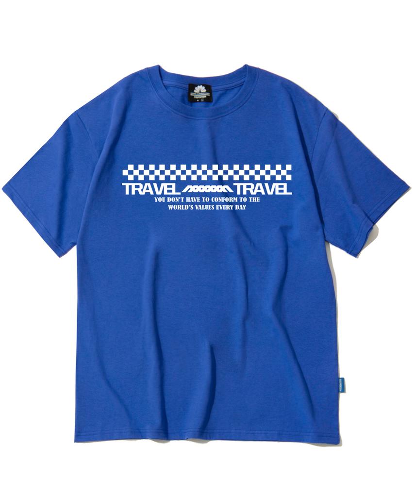 TRIPSHION Travel Checkerboard Graphic T-Shirt - 8 Colors (Type B)