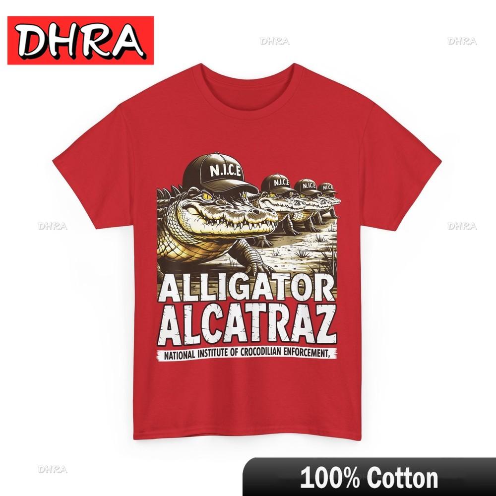 Aligátor Alcatraz Tričko Florida Everglades Parodie Design Tričko Klasická Trička Pánská Městská Retro Kreativní Tričko Estetické Rapové
