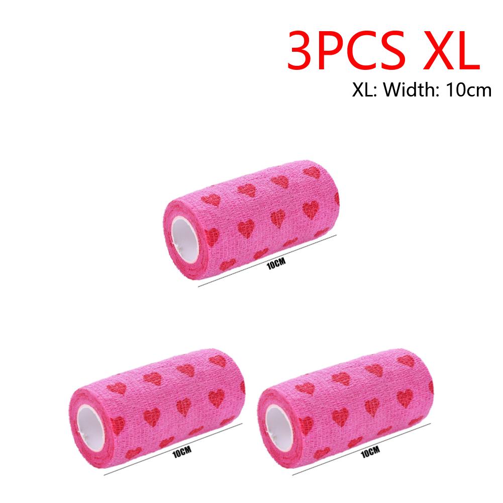 Rose Red Heart Dog Cat Medical Bandage Elastic Self-Adhesive Bandages Non-woven Practical Beautiful Eco-friendly for Pets Animal