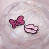 Character Delightful Anime Brooch In Alloy Material With Cute Bow And Lip Inspired Design