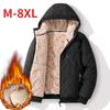 Winterjacke aus Baumwolle für Herren in Übergröße 8XL, Daunenjacke aus Baumwolle mit Kapuze für Herren und dicker, warmer Baumwollparka aus Samt